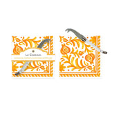 Sicily Orange Cocktail Napkins & Mini Laguiole Cheese Knife Gift Set